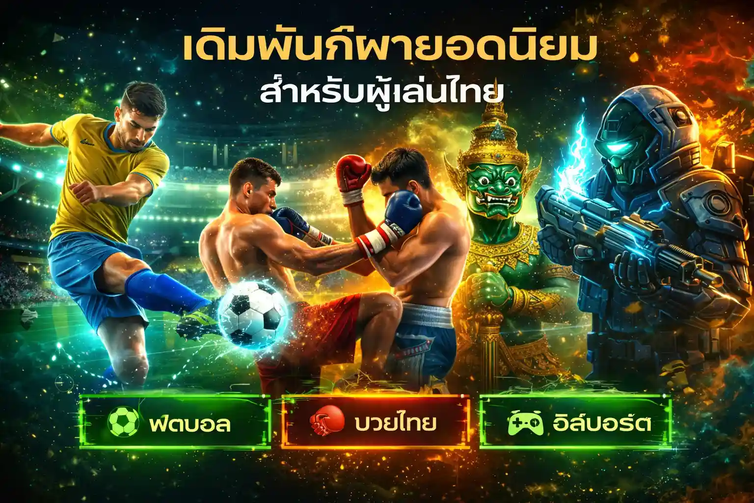 ศูนย์รวมการเดิมพันกีฬาและอีสปอร์ตยอดนิยมสำหรับผู้เล่นไทย ทั้งฟุตบอล มวย และเกมออนไลน์